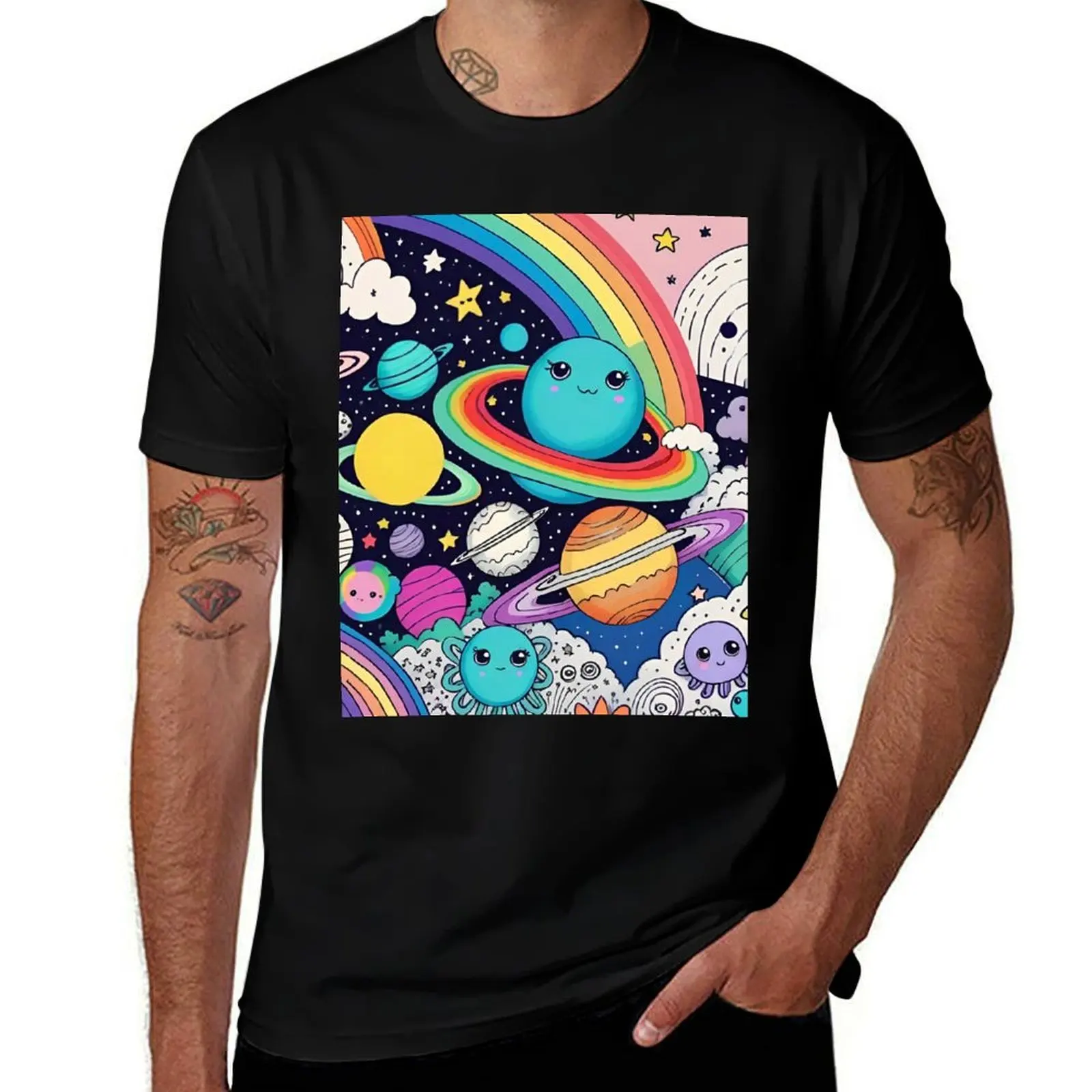 Happy Planets T-Shirt cute tops basketball graphic tees mens workout shirts