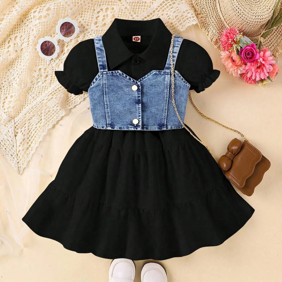 

Vest with Dress Kids Casual Dress Kids Solid ColorSet of Skirts Solid ColorBaby Dress Fashion oddlerTwo-piece Set of Girls Dress