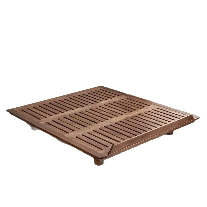 Black walnut tatami bed frame suspended without bedside solid wood short bed Japanese simple