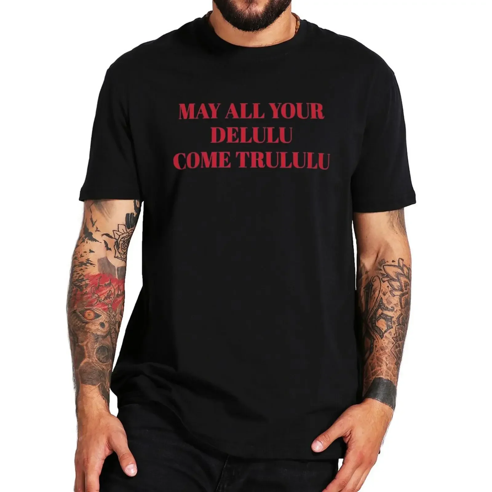 

2024 переключаемая футболка Y2k для подростков camiseta de May All Your Delulu Come Trululu унисекс 100% хлопок suave