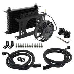 AN10 13 Row Oil Cooler TRUST Style +7'' Electronic fan Kit For BMW E82 135i;E36 M3-Euro E46 M3 E90 E92 E93 335i xDrive 09-17