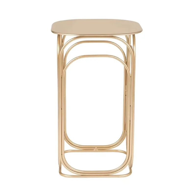 Master designed a handmade custom metal ironwork sofa side table for the living room featuring an artistic circular corner table