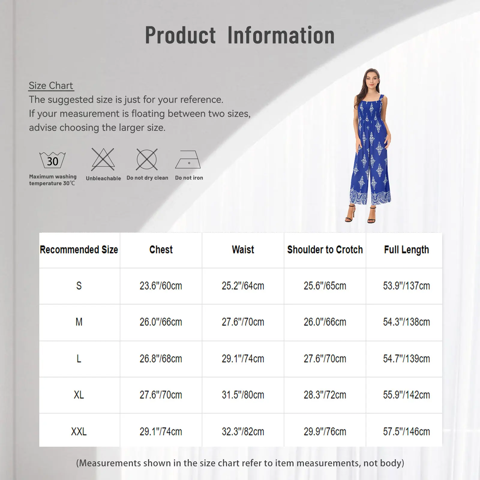Boho Style Print Sling Rompers for Womens Vocation Travel Casual Costume Elastic Bodice Wide Leg Long Pants High Waist Jumpsuits