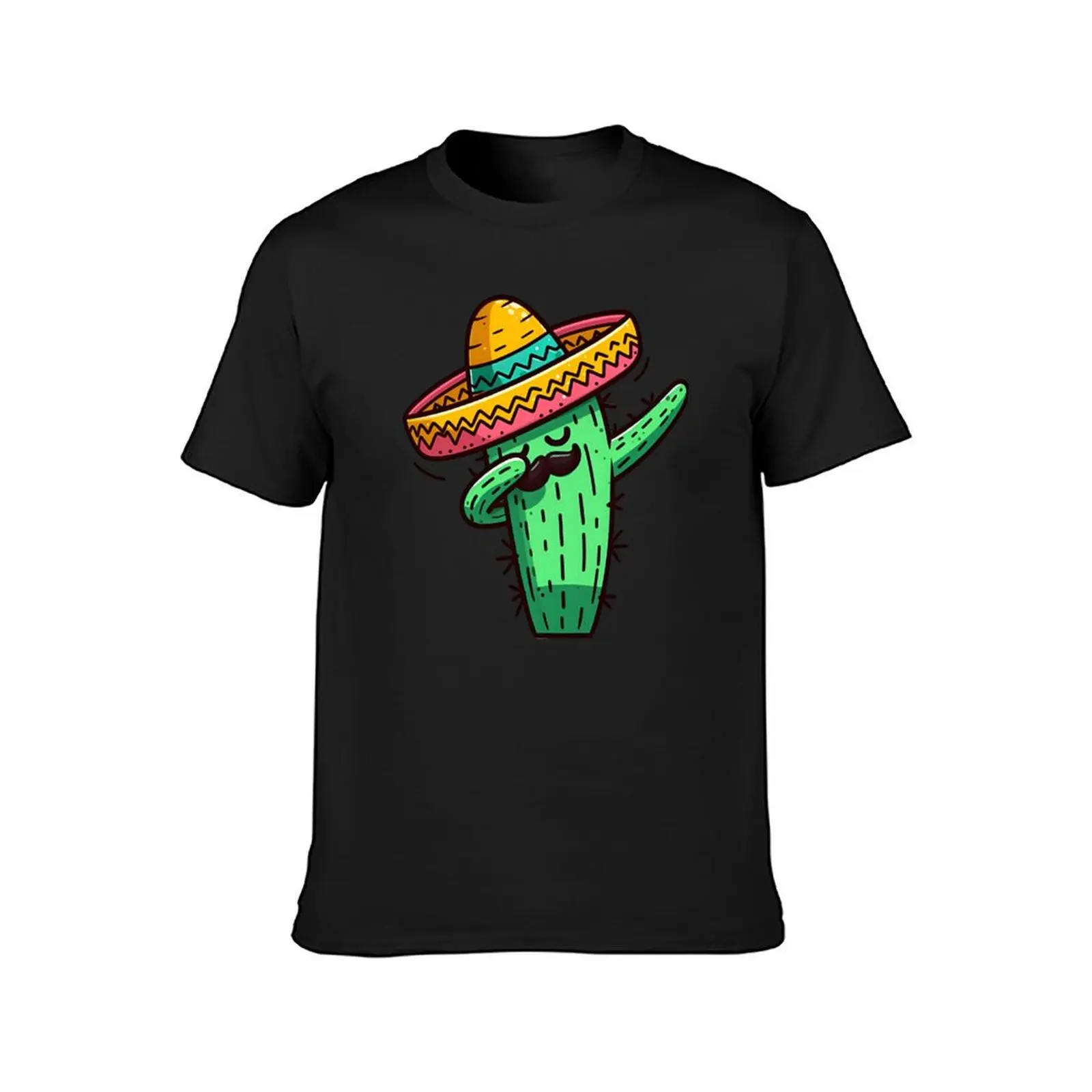 dabbing cactus mustache sombrero Mexican Cinco De Mayo Fiesta 2024 T-Shirt summer top mens plain t shirts