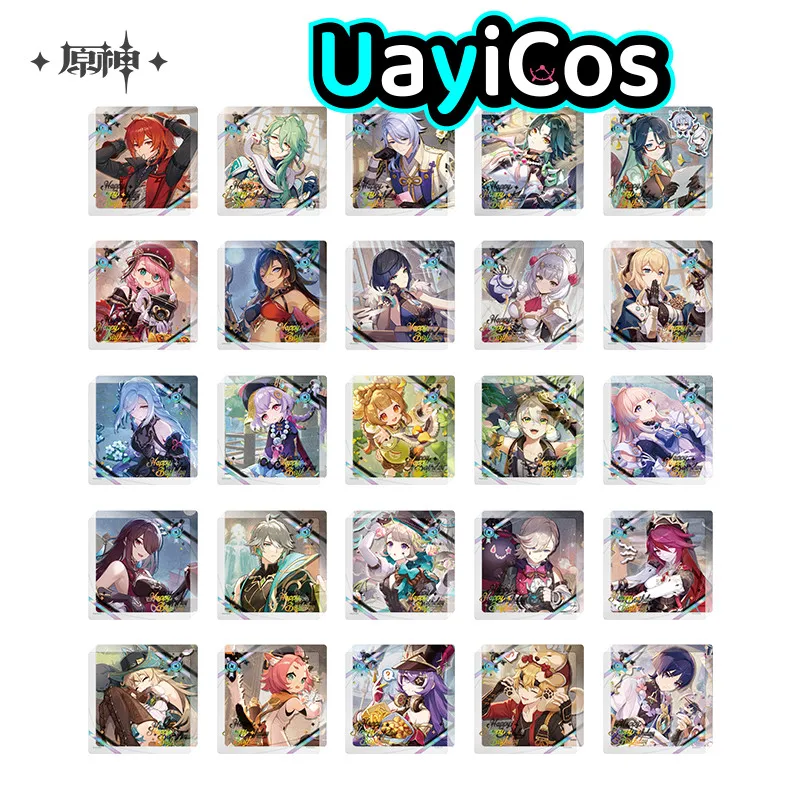 

Original wanderer Shenhe Kamisato Ayato Diluc Acrylic Coasters Genshin Impact Happy Birthday Series Anime Game Toy Kids Hallowee