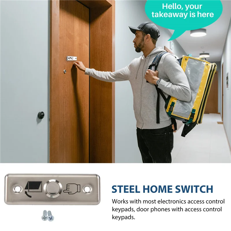 【B89E】Steel Door Exit Release Push Button Home Switch Part Of Access Control M1L3