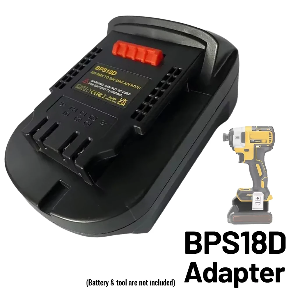 

Новый адаптер BPS18D для преобразования литий-ионных аккумуляторов Black & Decker Stanley 18V в никелевые аккумуляторы Dewalt 18V/20V для электроинструментов