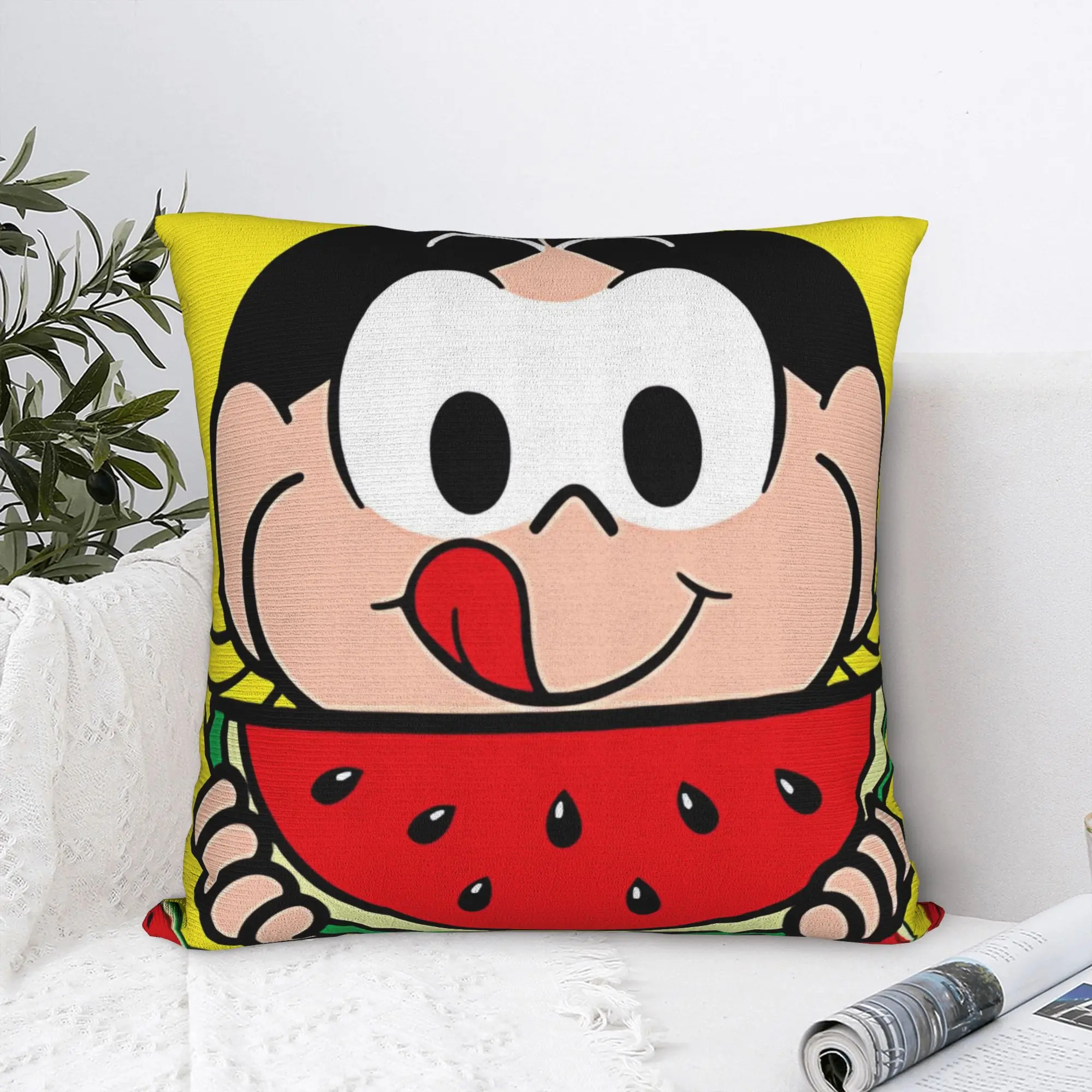 Capa de almofada com estampa de desenho animado fofo Magali, capa de almofada para sala de estar, sofá, capas de almofada da moda