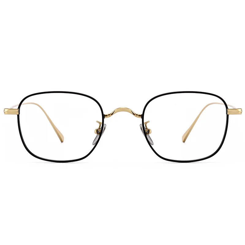 MEESHOW Titanium Glasses Frame Retro Square Mens Eyewear for Myopia Business Optical