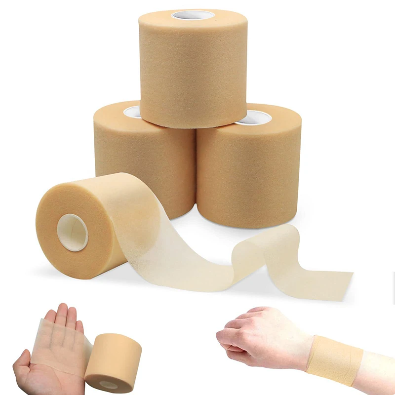 3Rolls PU Foam Underwrap Sports Athletic Tape Prewrap Muscle Strain Injury Elastic Bandage For Arm Leg Ankles Wrists Hands Knees