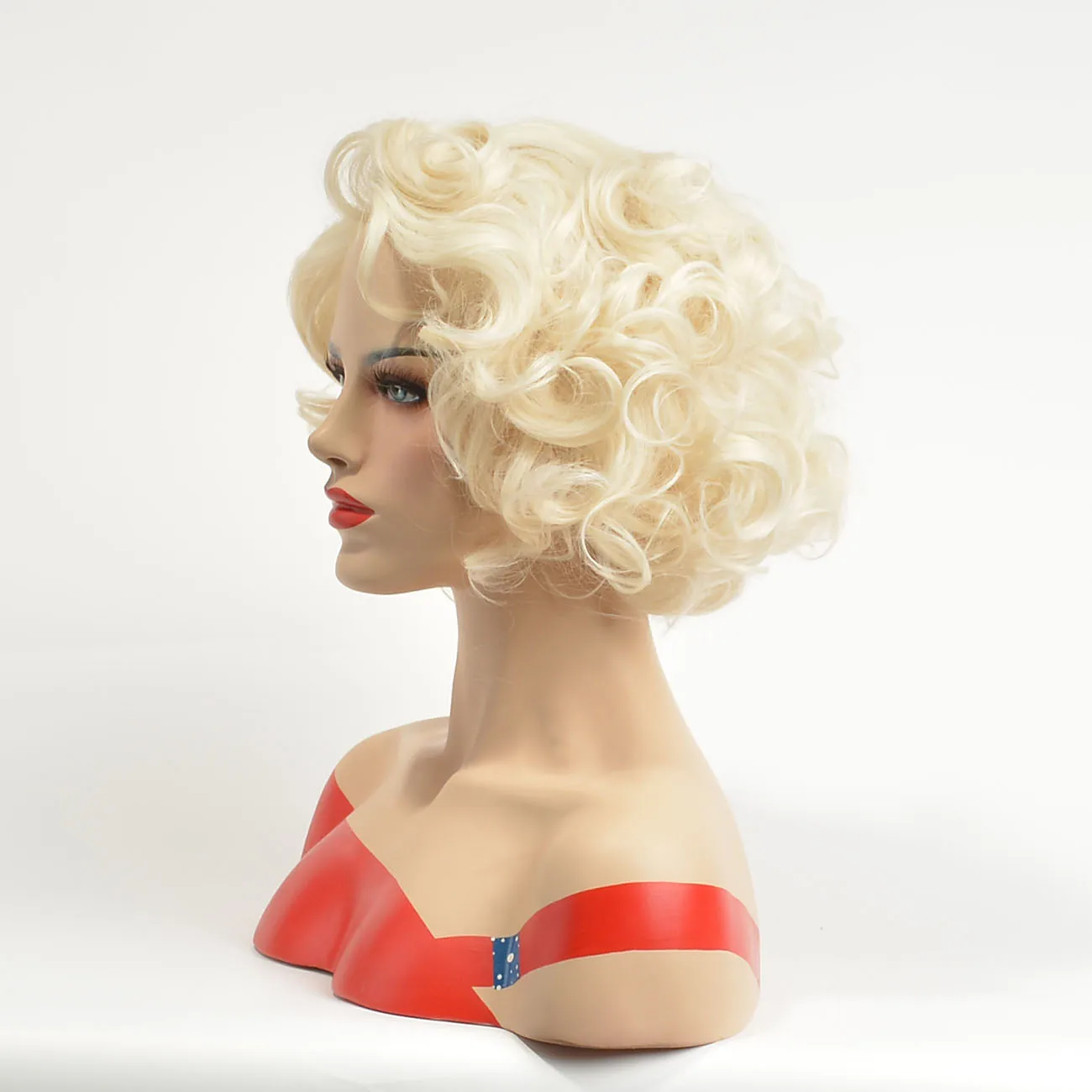 MSIWIGS Ricci Corti Bianco Bionda Parrucche African American Afro Sintetico Rosa Marrone Nero Falso Dei Capelli per le Donne di Trasporto Cap