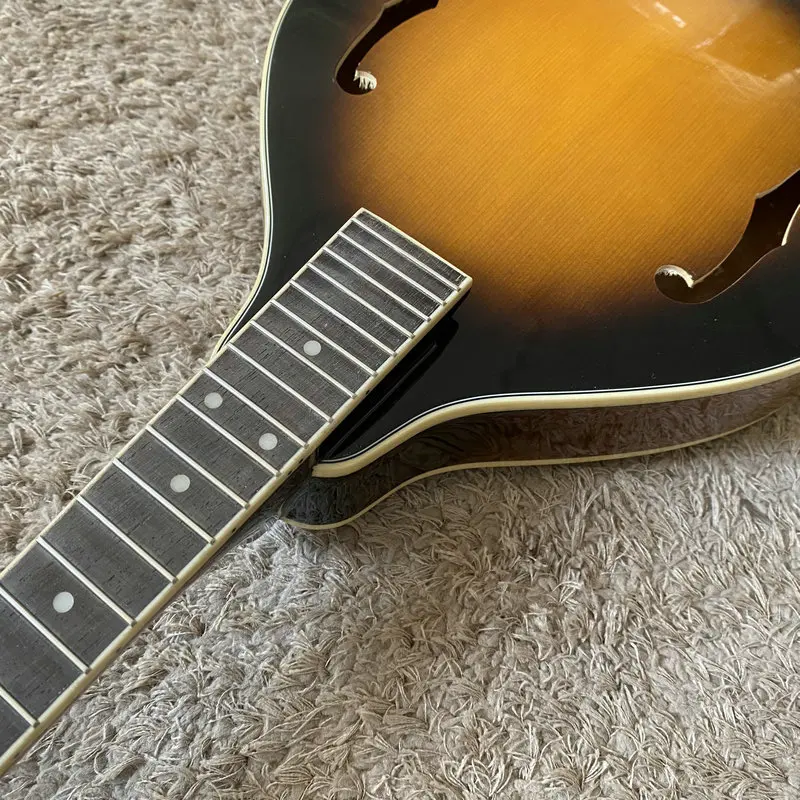 H262 Morgan Mandolin Acoustic Guitar Semi Finished without Hardwares Sunburst Color Spruce with Mahogany Right Hand DIY Replace