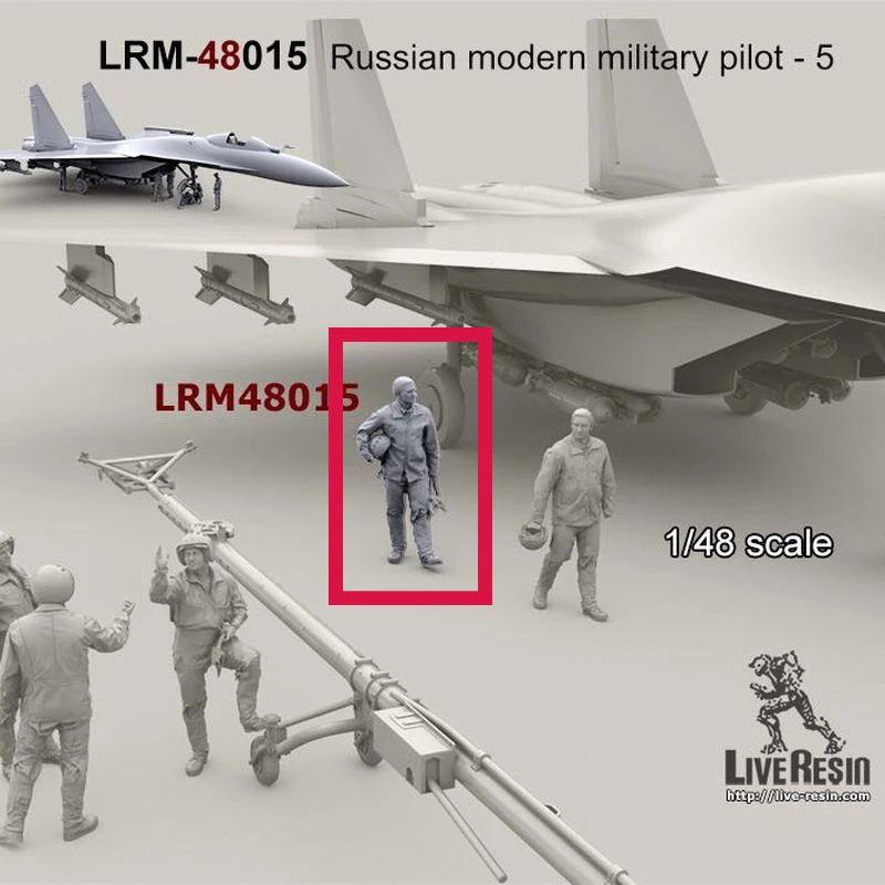 Die-cast 1/48 scale modern Russian military pilot-5 (excluding aircraft) micro-scene with self-assembled unpainted GK hobby toys