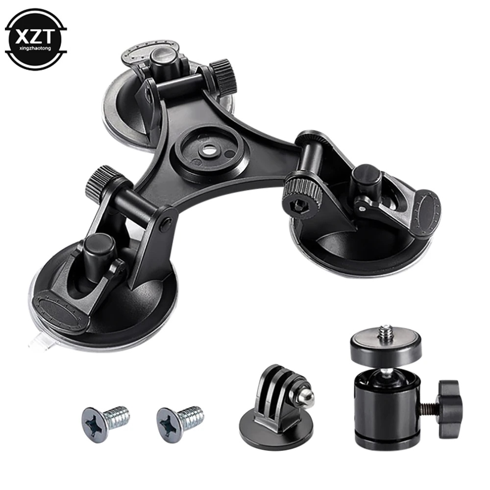 

Car Suction Cup Glass Holder Triangle Low angle + 1/4" tripod Adapter Mount for Gopro hero7/6/5/2/3/3+/4 Camera Sucker Accessory