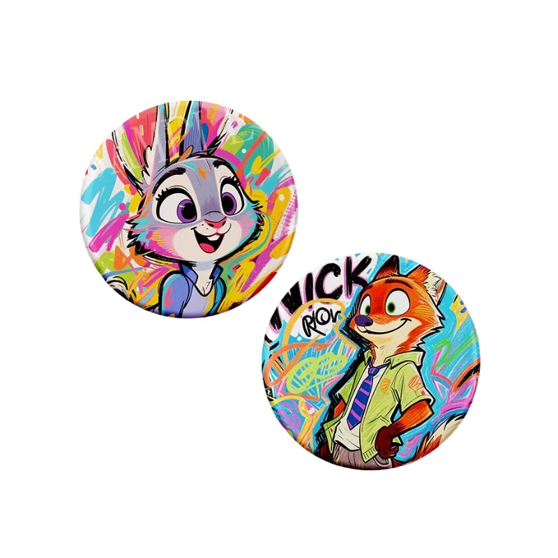 ديزني Zootopia الكرتون لطيف جودي نيك صفعة سميكة سوليد فلاش الإبداعية kawaii شارة حقيبة ظهر الطالب الديكور هدية بالجملة #6