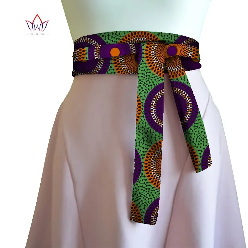 BRW 2023 African Print Obi Ankara Green Yellow Peplum Belt Button Skirts For Women Gift Handmade Statement Belt Accessory WYX30