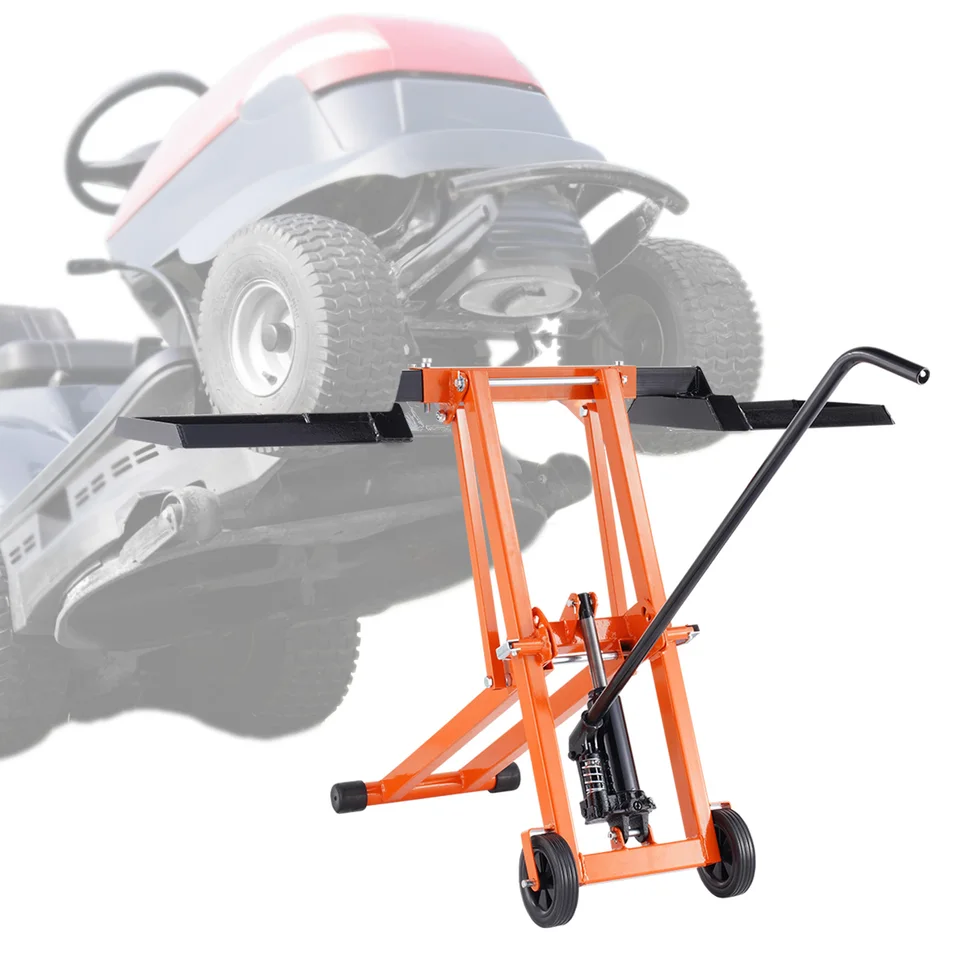 WIILAYOK Lawn Mower Lift Jack – 800 Lb Capacity, Folding Steel Frame With Manual Handle & Power Tool Adapter, Adjustable Tilt Up To 45° For Garden Tractors & Mowers