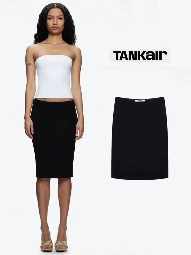 TankAir dollar half skirt Low waist pack hip skirt base matching rayon double layer fabric