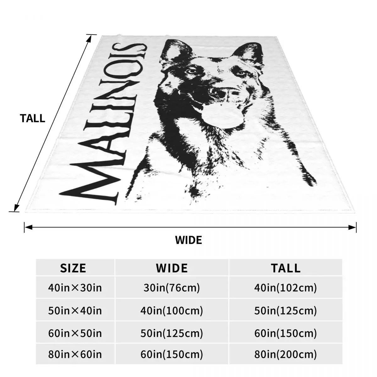 Malinois Dog Belgian Shepherd Mechelaar Fleece Throw Blankets Blanket for Bedding Outdoor Lightweight Thin Plush Thin Quilt