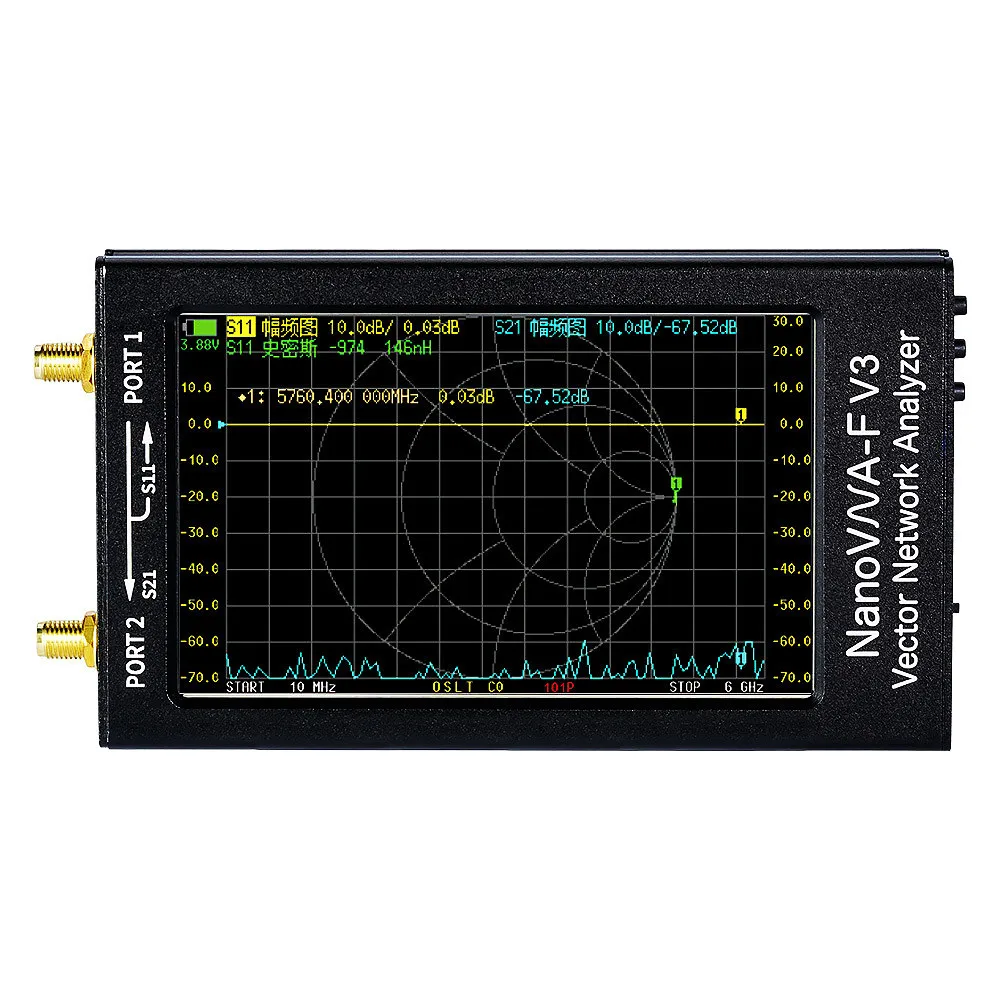 NanoVNA-F V3 4.3 Inch Vector Network Analyzer 1MHz~6GHz IPS TFT LCD Antenna Analyzer for MF/HF/VHF/UHF/SHF
