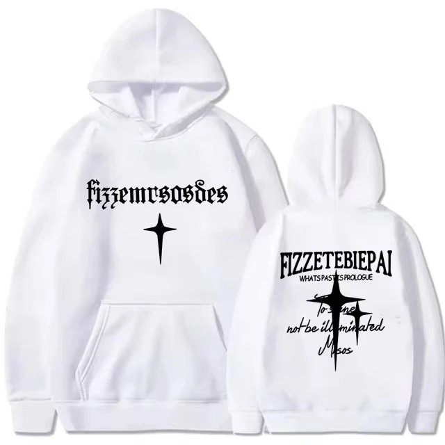 Sweater hoodie pria musim gugur dan musim dingin 2025, motif huruf fashion personal, hangat, gaya hip-hop, longgar, untuk jalanan