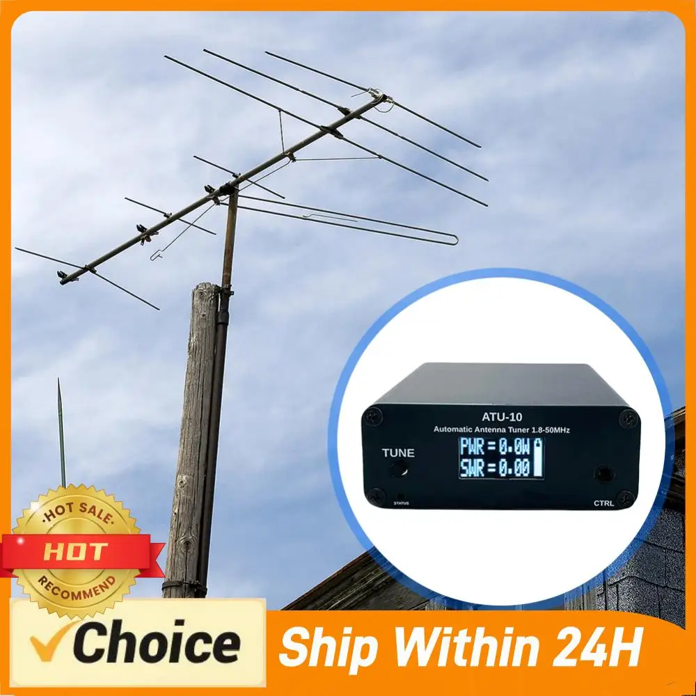 

ATU10 Automatic Antenna Tuner 1-15W Antenna Automatic Tuner 1.8-50MHz 0.91 Inch OLED Display