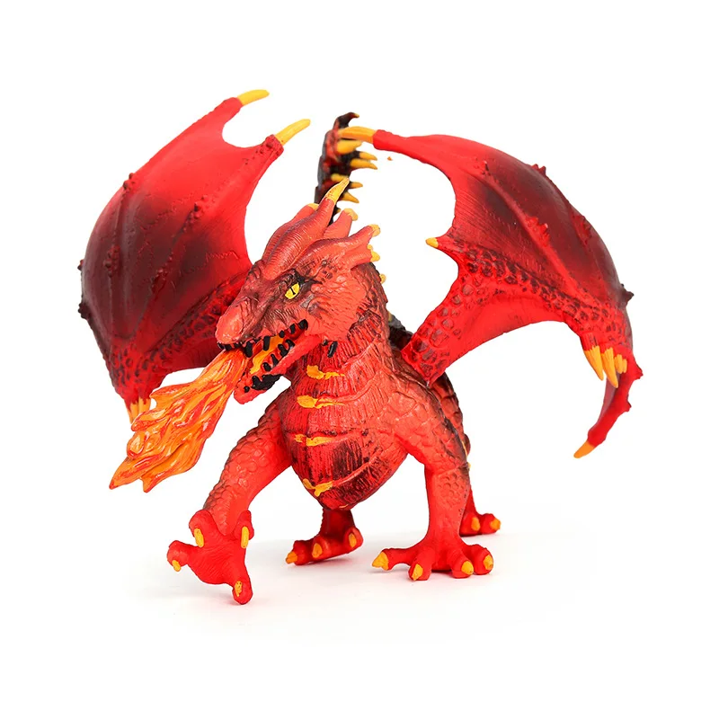 Modelo animal de simulación, dragón de lava occidental warcraft, dragón volador, dinosaurio estático sólido, juguete, regalo de cumpleaños para niños