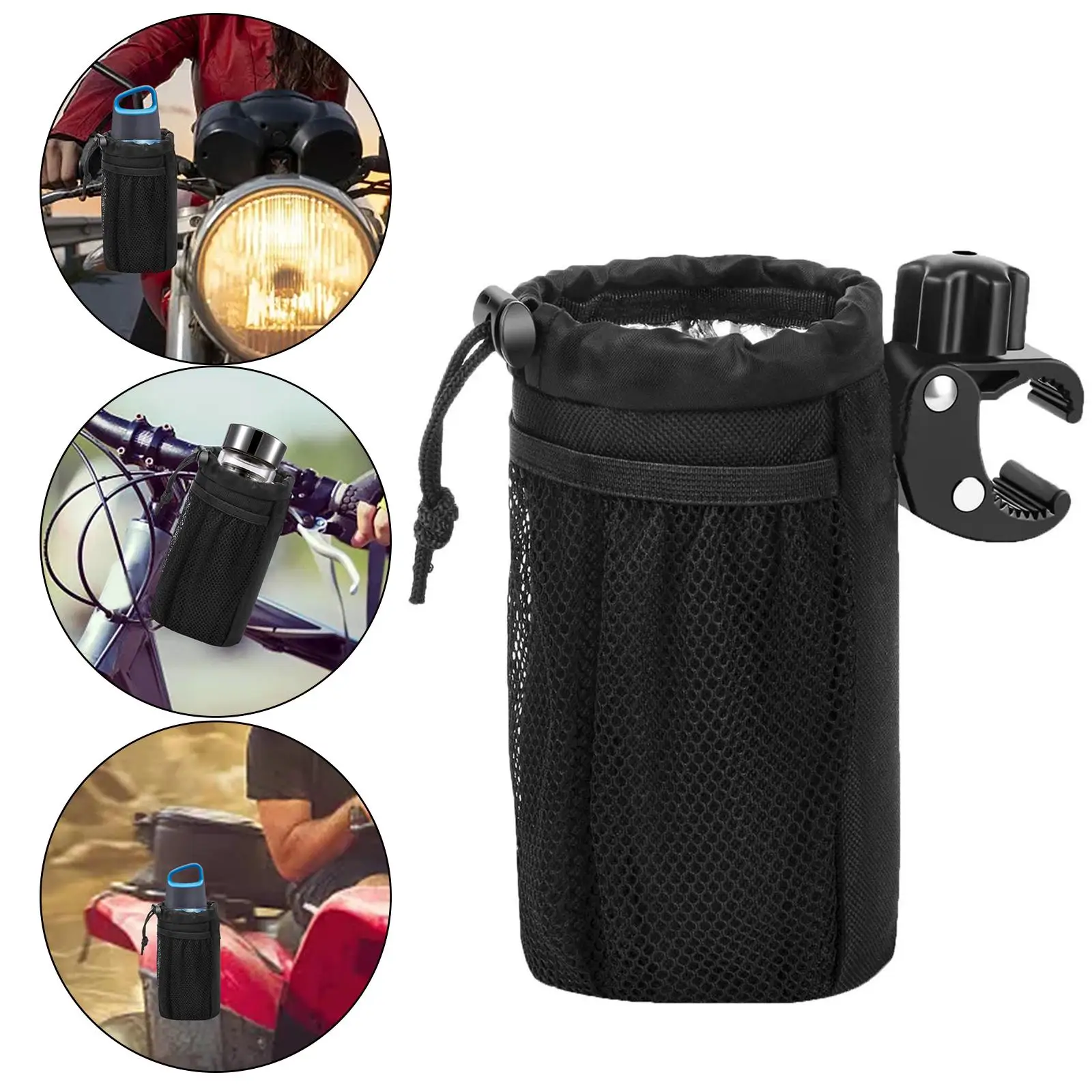 Multifuctional Bike Water Bottle Holder Bag Oxford -Insulating Waterproof Durable Carrier Commuting Fastener Straps