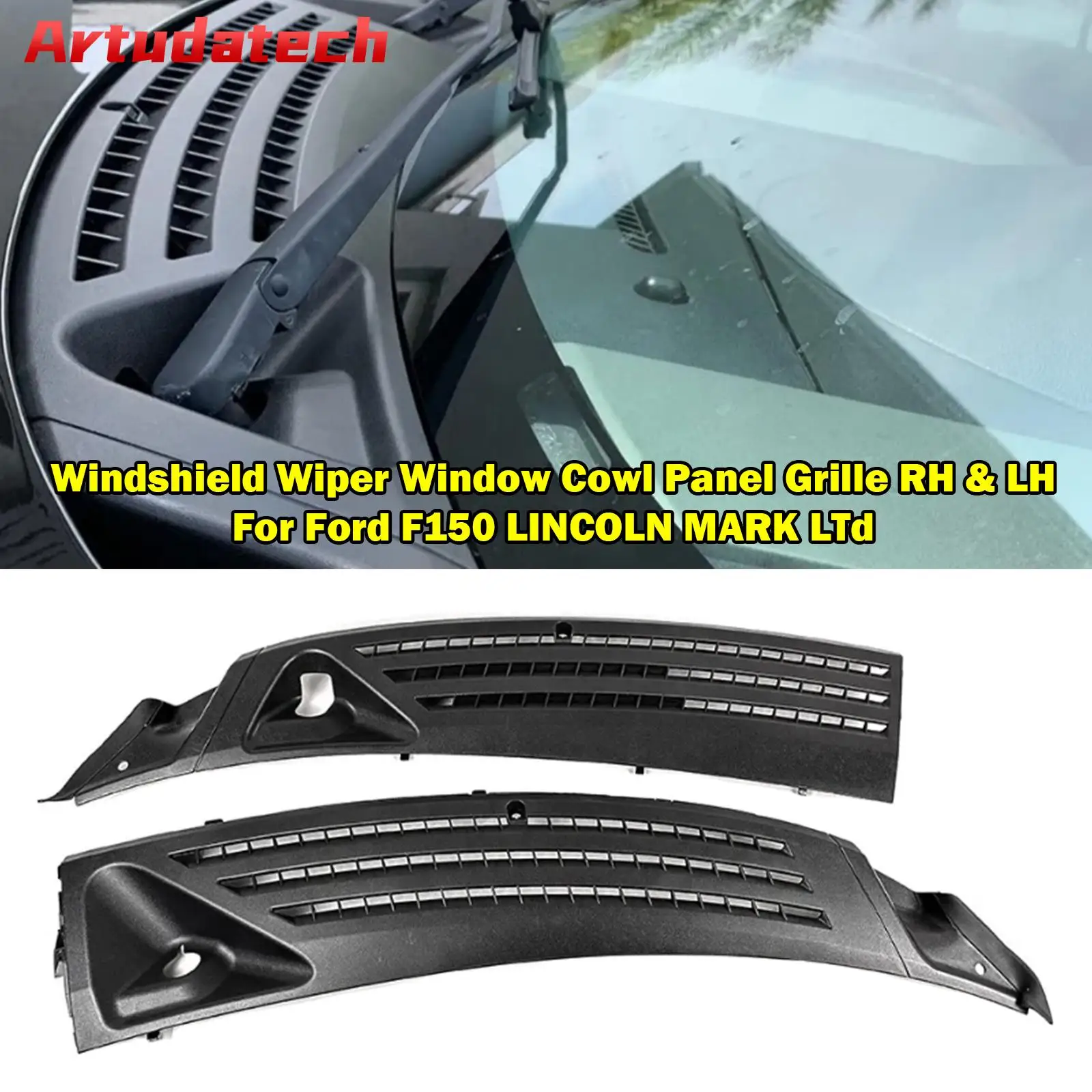 

Artudatech Windshield Wiper Window Cowl Panel Grille RH & LH For Ford F150 LINCOLN MARK LTd