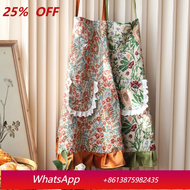 

Нежный кухонный фартук LTT в пасторальном стиле с кружевом для дома и готовки