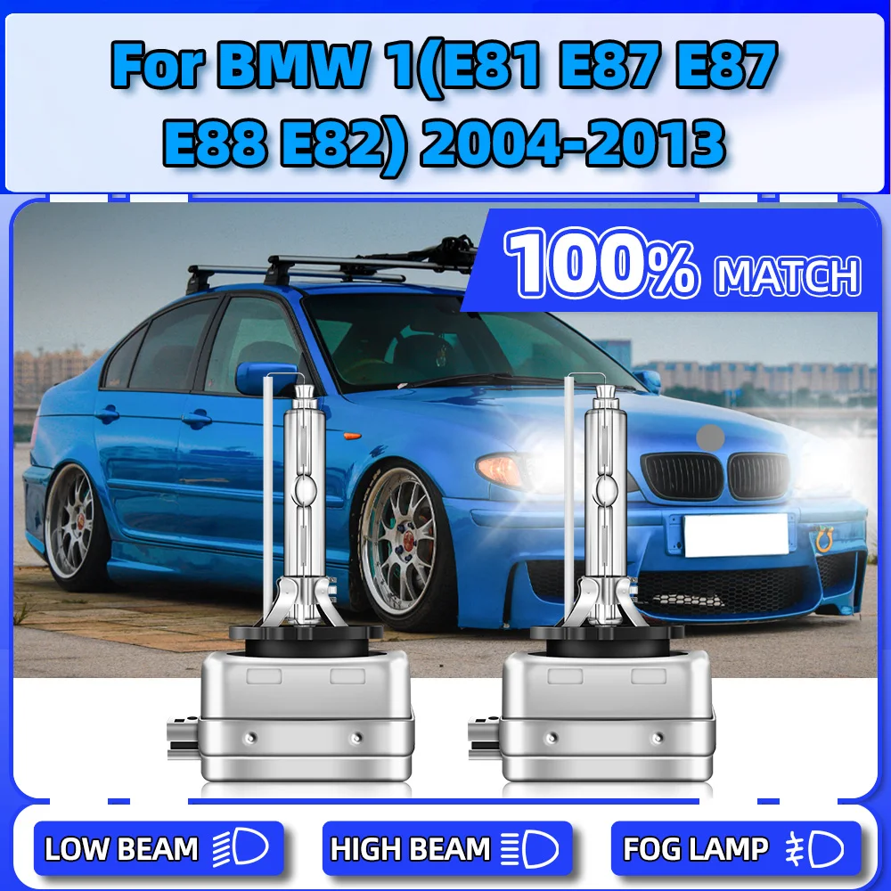 2PCS 35W HID Xenon Headlight 12V Auto Front Lamps 6000K White For BMW 1(E81 E87 E87 E88 E82) 2004-2009 2010 2011 2012 2013