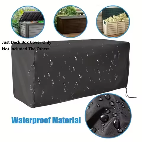 Waterproof UV-Resistant All-Weather Outdoor Patio Deck Box Cover Dustproof Protection for Patio Storage Boxes