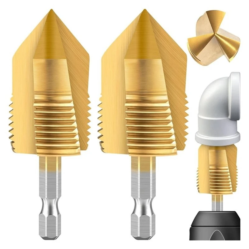 T21C Internal And External Pipe Threading Tool Kit, Electric Drill Compatible Thread Cutting Tool For PVC Plastic Pipes