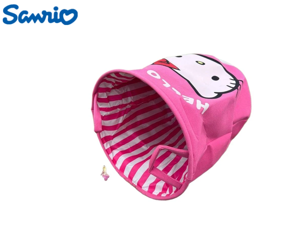 

Sanrio Hello Kitty Anime Folding Dirty Laundry Basket Kawaii Kt Cat Home Folding Clothes Mesh Storage Bag Home Accessories Gift