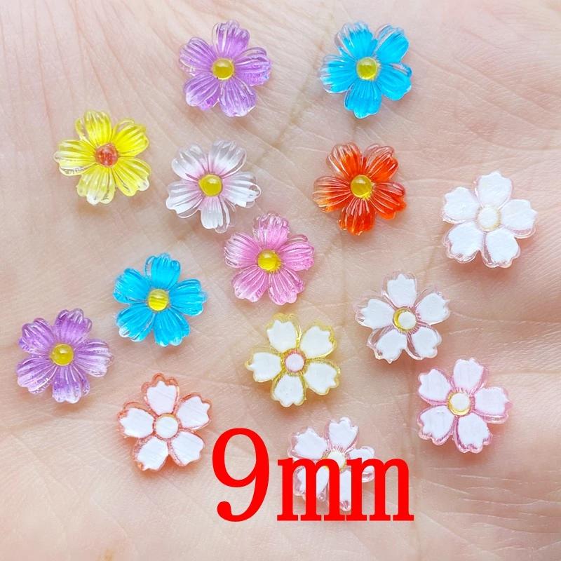 50Pcs New Cute Mixed Mini Floret Flat Back Resin Cabochons Scrapbooking DIY Jewelry Craft Decoration Accessorie