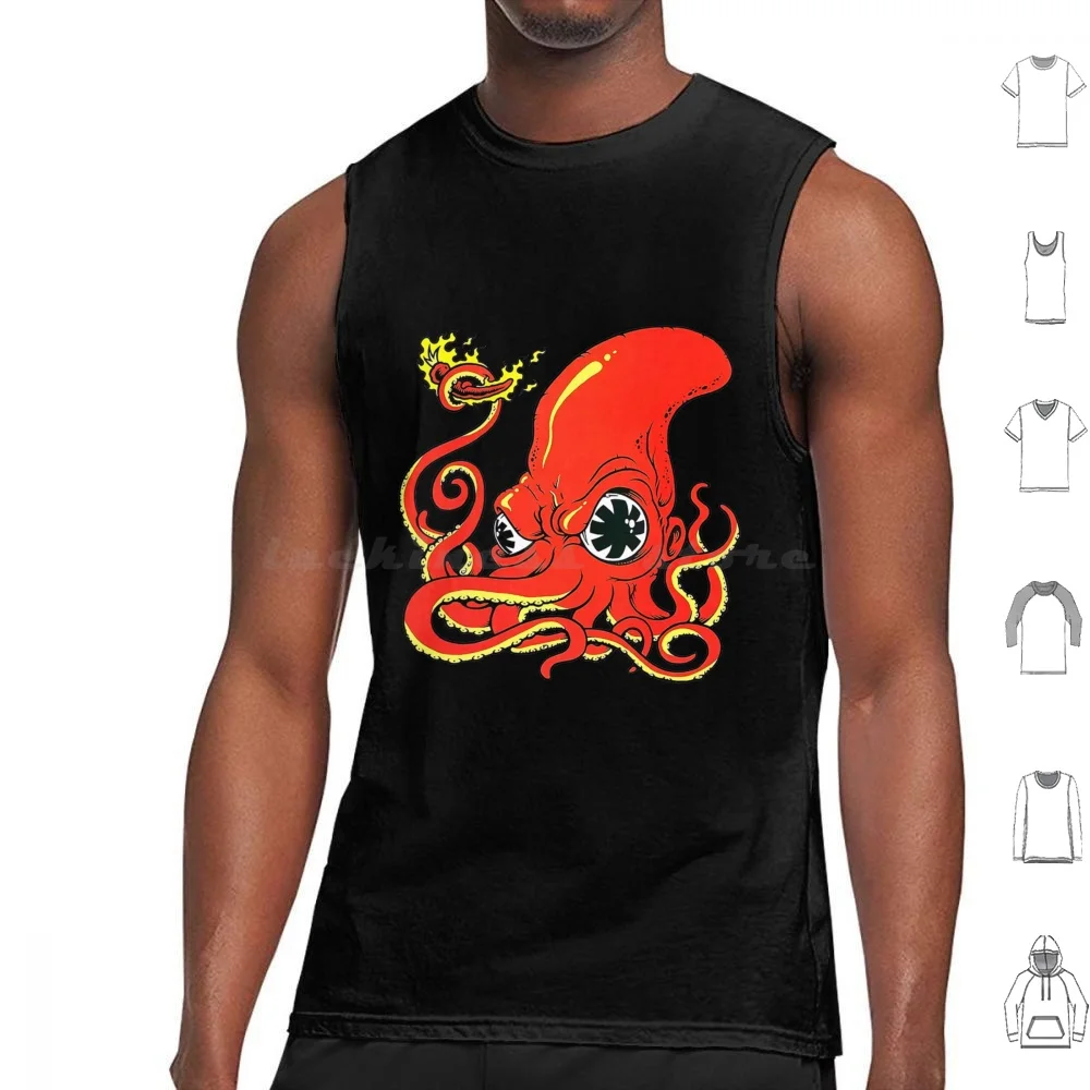 Camisetas sin mangas de pulpo con estampado de algodón, música de Chile caliente, banda de pulgas de John Frusciante, guitarra de Frusciante Pepper Anthony Kiedis
