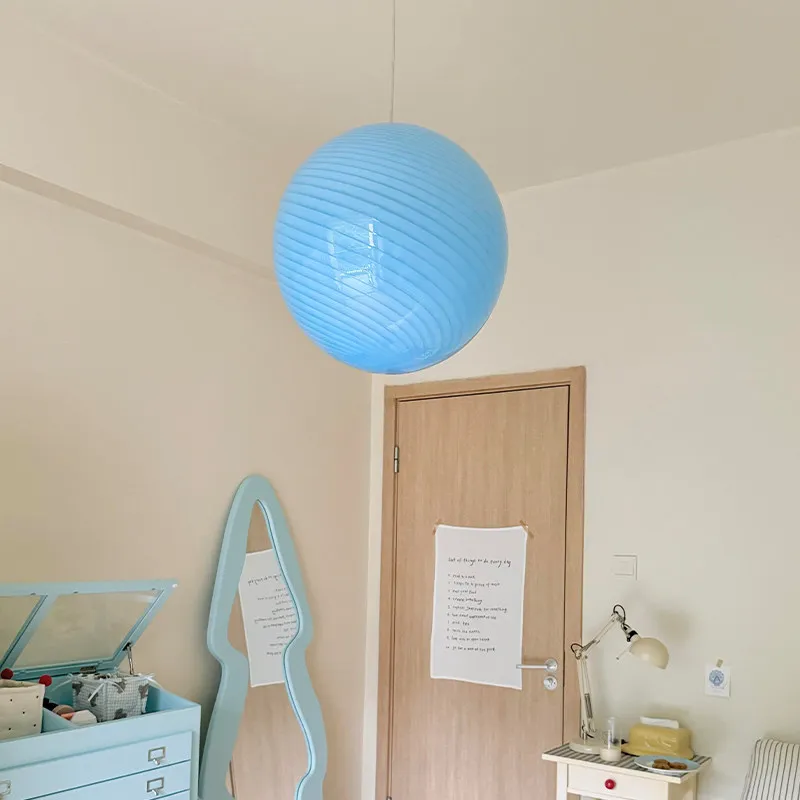 Nordic Colored Bubble Glass Ball Pendant Light Used For Restaurant Bar Counter Bedroom Children's