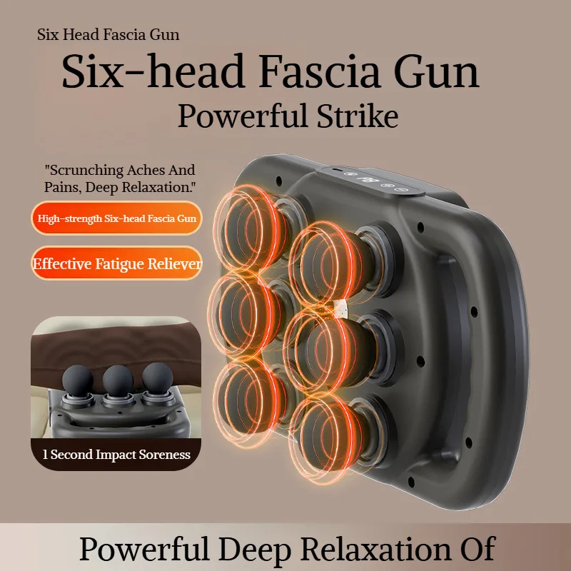 Cross-border 16-head 8-head Fascia Gun, Rechargeable Multi-head Massager, Waist and Back Muscle Deep Relaxation Massager