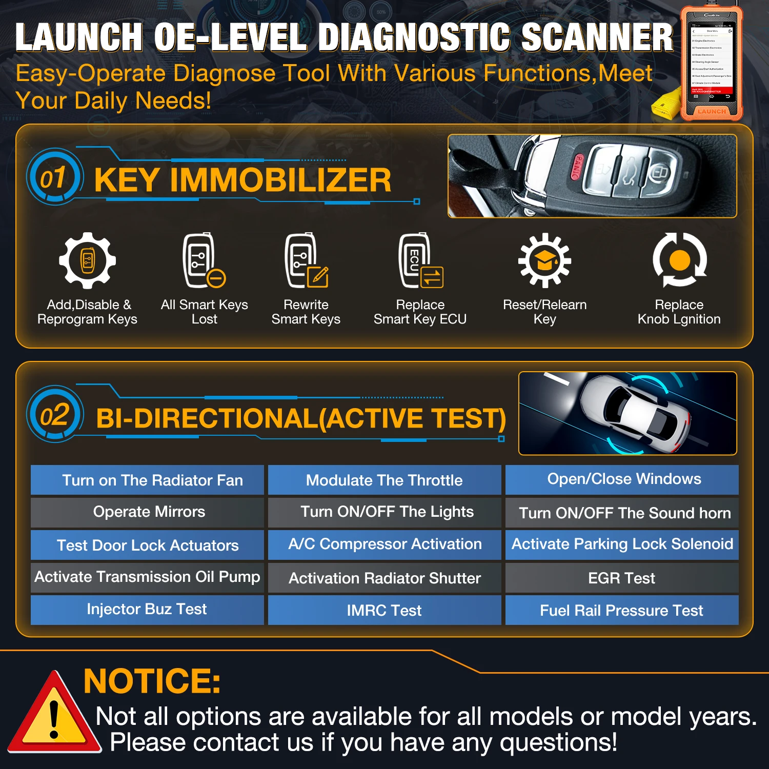 LAUNCH X431 Creader Elite Full System OBD2 Diagnostic Tools For GM Online Coding Active Test 31+ Reset Automotive Scanner