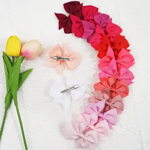 30 st hårrosetter för flickor 3,5 tums grosgrainband hårrosetter metall hårspännen hårspännen håraccessoarer för babyflickor 10 best sales Fri frakt av varor tjejer - №5