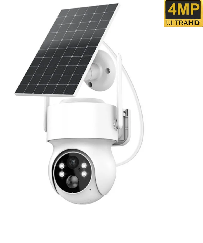 Outdoor WiFi PTZ-camera 4MP HD Draadloze IP-camera op zonne-energie met ingebouwde batterij Videobewaking voor huisbeveiliging iCsee