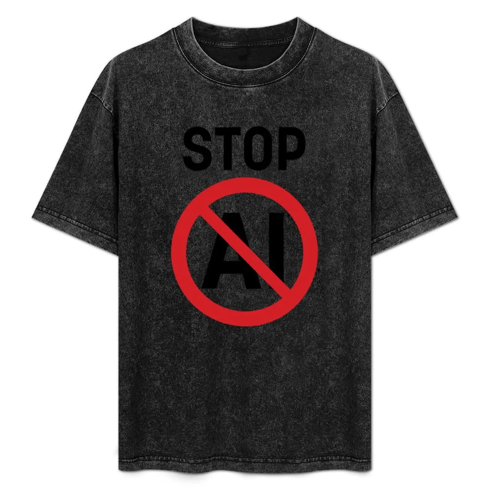

Stop AI / Anti-AI Symbol / Ban Artificial Intelligence (On White) T-Shirt cheap stuff tees rapper graphic tees t shirt men