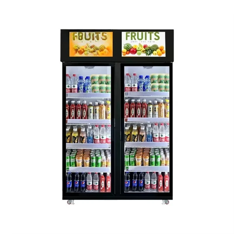 FOODLINE Customized Double Door Smart Fridge Artificial Intelligence Visual Technology Vending Machines Snacks Drinks Retail SDK