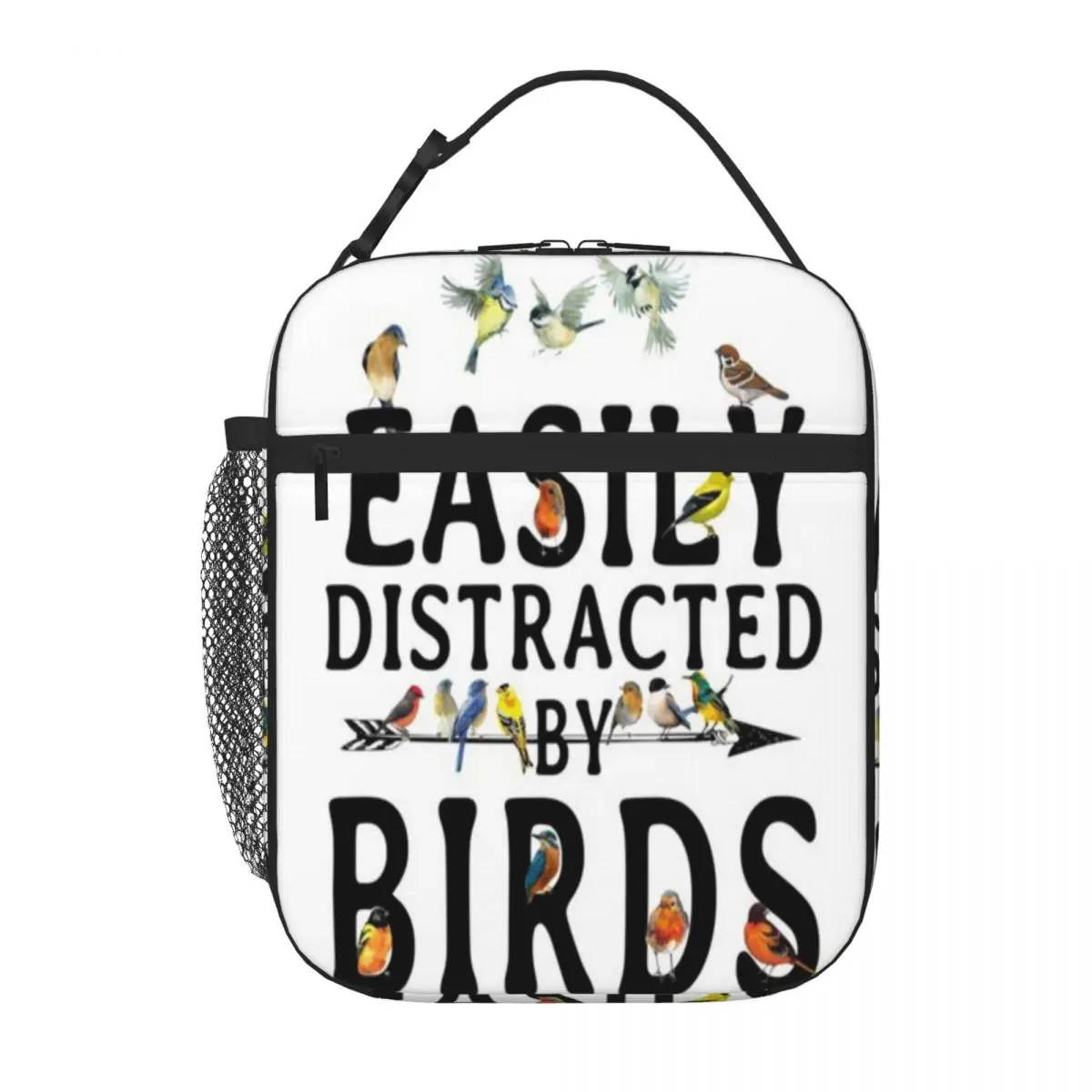 Bestselling Easily Distracted By Birds Double Layer Insulated Food Bag Mountain Trip Insulated Tote
