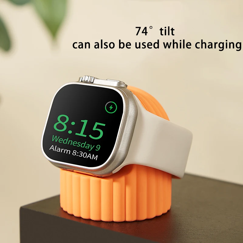 For Apple Watch Charger Stand Desktop Holder Charging Base For iWatch Ultra SE 8 7 6 5 4 3 2 1 Silicone Dock Watch Accessories