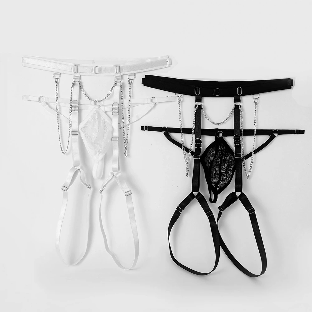 

Трусы-стринги мужские кружевные, пикантное нижнее белье с вырезами, с открытой спиной, однотонные Трусы-стринги, без застежки