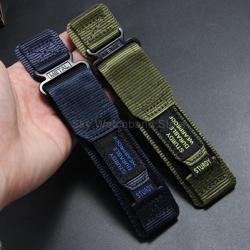 Black Gray Army Green Dark Blue Orange Nylon Watch Accessories 20 22mm for AppleWatch Moisture Wicking Breathable Skin-Friendly - view 4
