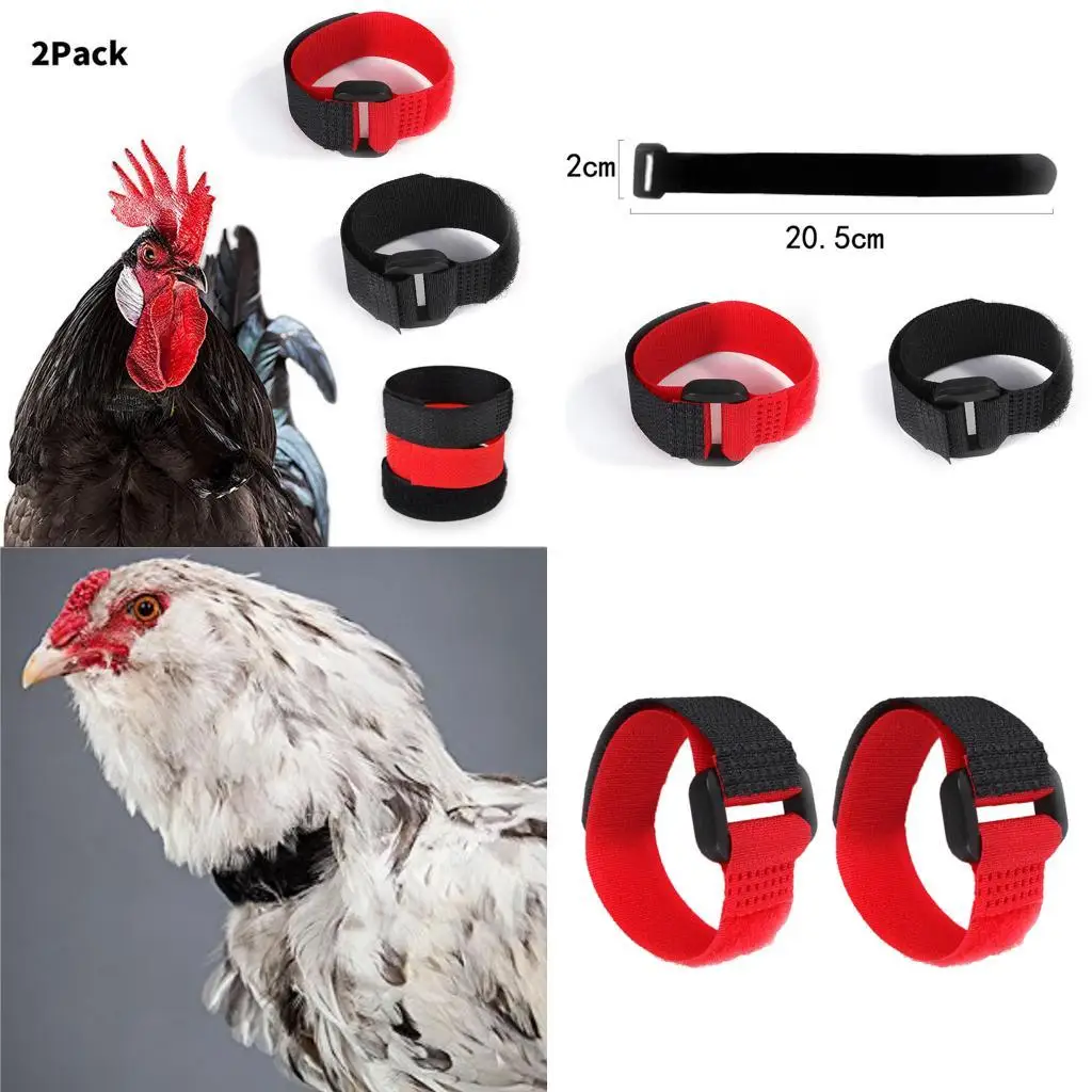 2pcs No Crow Collar for Roosters No Crowing Belt Neckband Poultry Supplies Anti Crow Rooster Collar No Noise