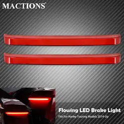 Motorcycle Rear Brake LED Saddlebag Accent Light Run Turn Signal Indicator Lamp For Harley Touring Street Road Glide 2014-2023