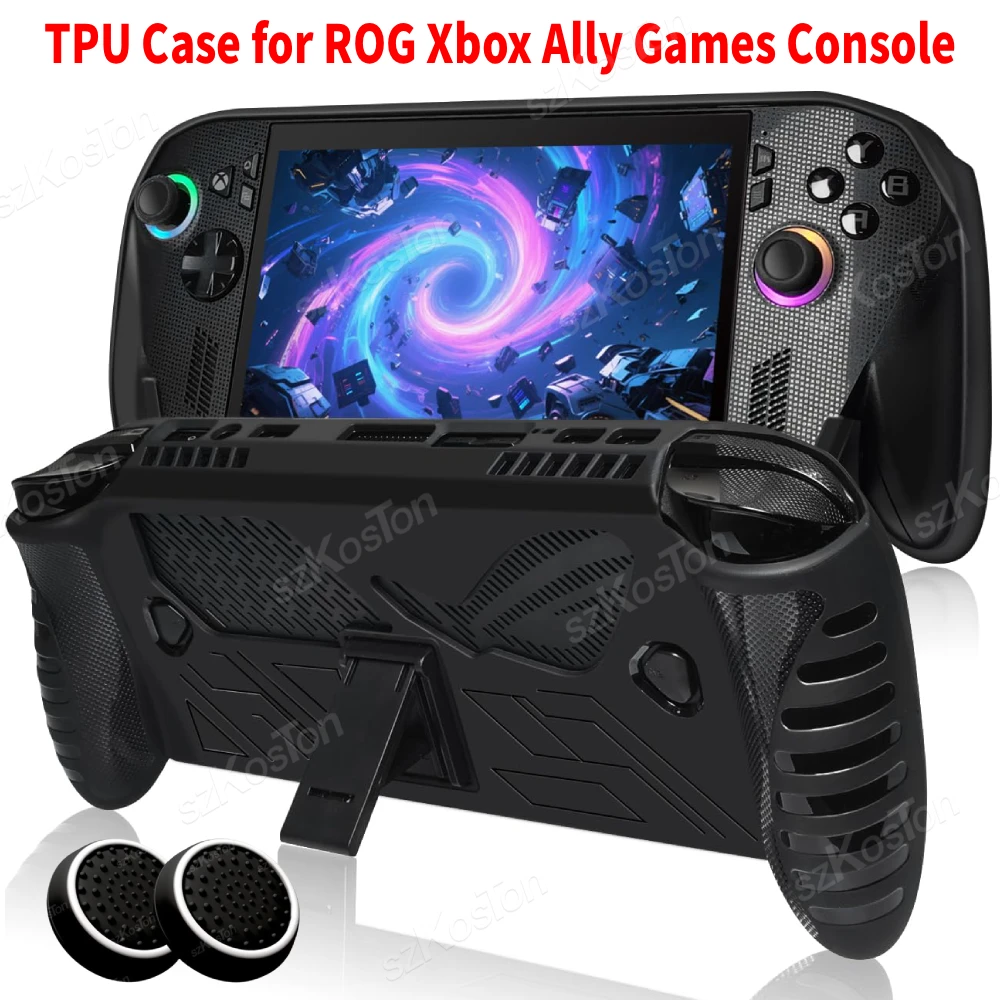 TPU-Schutzhülle für ROG Xbox Ally Spielekonsole, Rutschfeste Stoßfeste Schutzhülle mit Daumengriffen für ROG Xbox Ally X